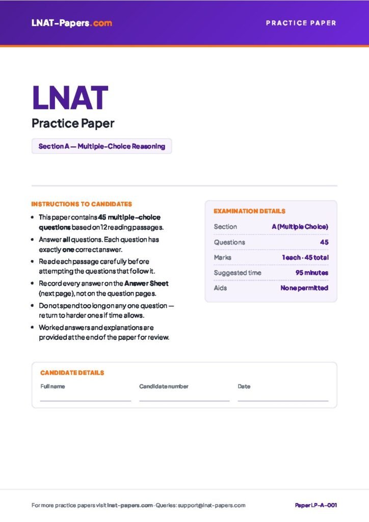 The cover: real exam format, timing, and instructions