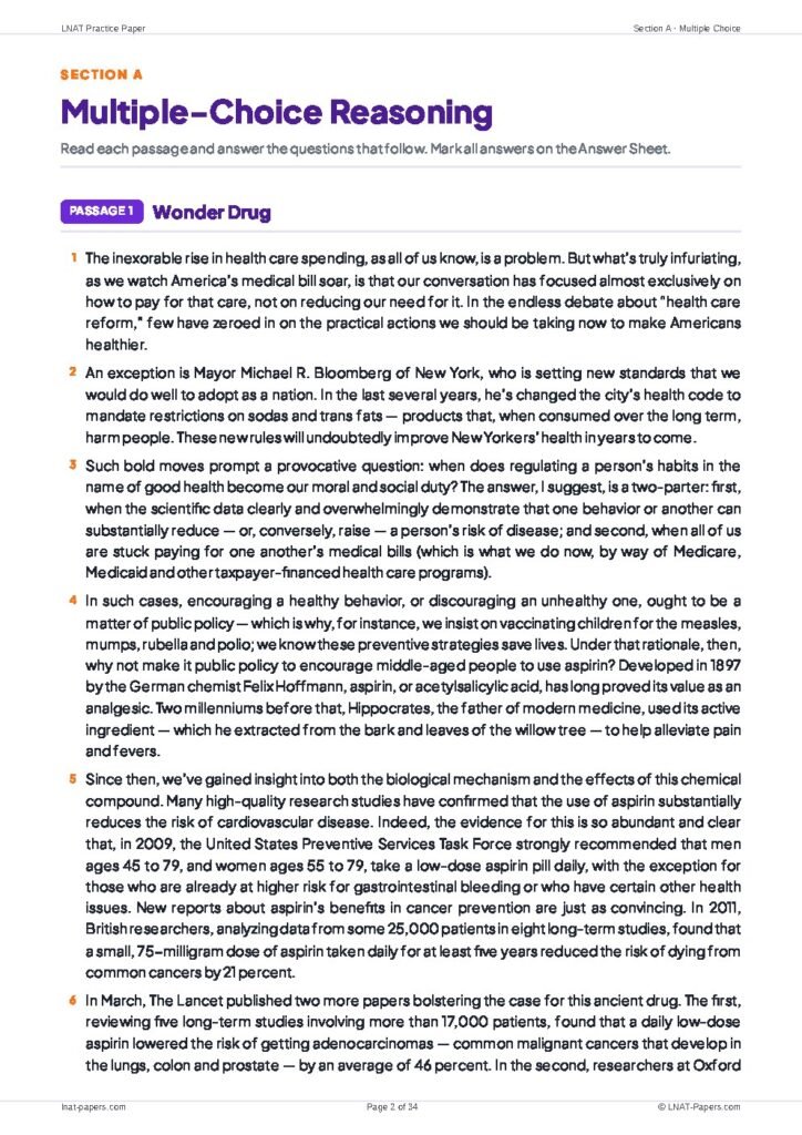 Inside: full reading passages and multiple-choice questions